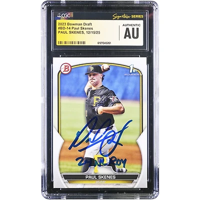 Paul Skenes Pittsburgh Pirates Autographed 2023 Topps Bowman Draft 1st Bowman #BD-14 CGC Fanatics Witnessed Authenticated Card with "24 NL ROY" Inscription