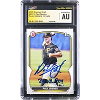 Paul Skenes Pittsburgh Pirates Autographed 2023 Topps Bowman Draft 1st Bowman #BD-14 CGC Fanatics Witnessed Authenticated Card with "24 NL ROY" Inscription