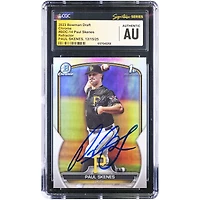 Paul Skenes Pittsburgh Pirates Autographed 2023 Topps Bowman Draft Chrome 1st Bowman Refractor #BDC-14 CGC Fanatics Witnessed Authenticated Card
