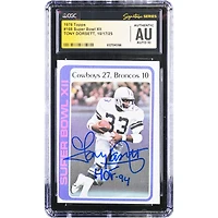 Tony Dorsett Dallas Cowboys Autographed 1978 Topps #168 CGC Fanatics Witnessed Authenticated Auto 10 Rookie Card with "HOF 94" Inscription