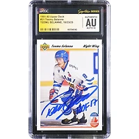 Teemu Selanne Finland Hockey Autographed 1991-92 Upper Deck #21 CGC Fanatics Witnessed Authenticated Auto 10 Rookie Card with "HOF 17" Inscription