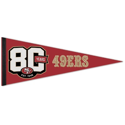 WinCraft San Francisco 49ers 80th Anniversary 12" x 30" Premium Pennant