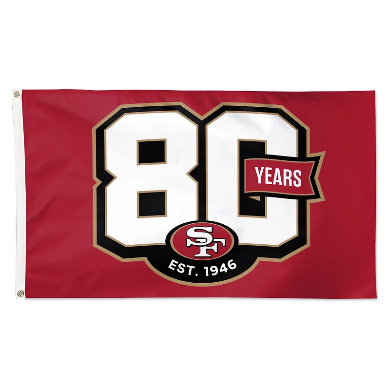 WinCraft San Francisco 49ers 80th Anniversary 3' x 5' One-Sided Deluxe Flag