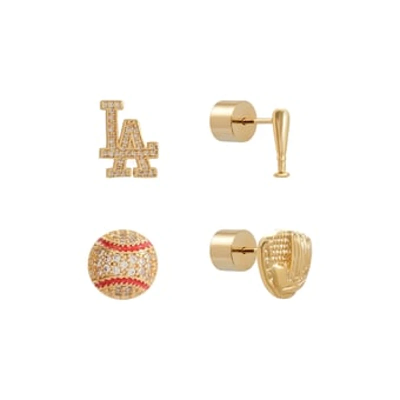 Los Angeles Dodgers Glam Day 4-Pack Post Back Earrings Set