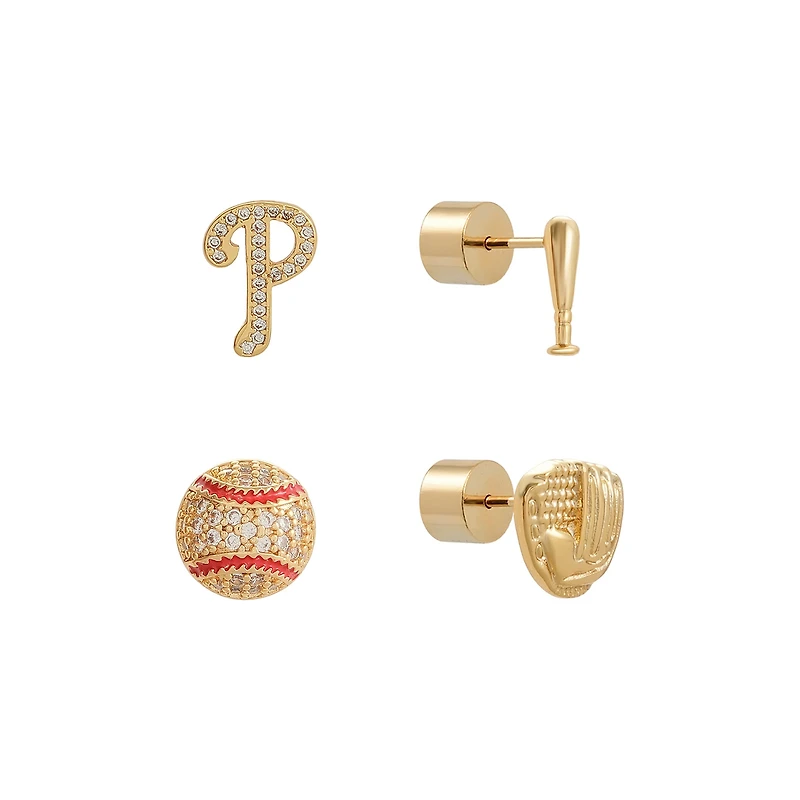 Philadelphia Phillies Glam Day 4-Pack Post Back Earrings Set