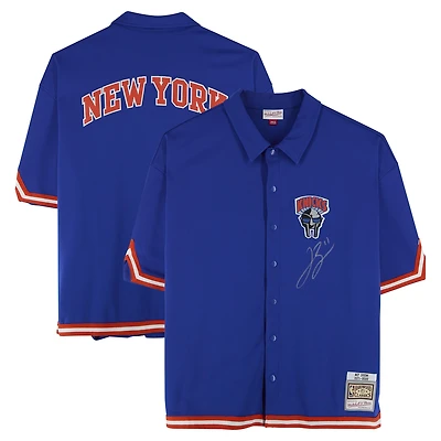 Jalen Brunson New York Knicks Autographed Blue MF DOOM x NY Knicks x Mitchell & Ness A New York Story Full-Snap Shooting Shirt