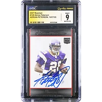 Adrian Peterson Minnesota Vikings Autographed 2007 Bowman #126 CGC Authenticated 9/10 Rookie Card