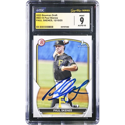 Paul Skenes Pittsburgh Pirates Autographed 2023 Topps Bowman Draft 1st Bowman #BD-14 CGC Authenticated /10 Card