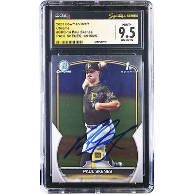 Paul Skenes Pittsburgh Pirates Autographed 2023 Topps Bowman Draft Chrome 1st Bowman #BDC-14 CGC Authenticated /10 Card