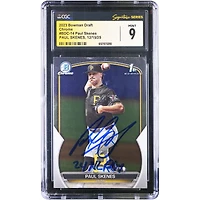 Paul Skenes Pittsburgh Pirates Autographed 2023 Topps Bowman Draft Chrome 1st Bowman #BDC-14 CGC Authenticated Mint 9 Card with "24 NL ROY" Inscription