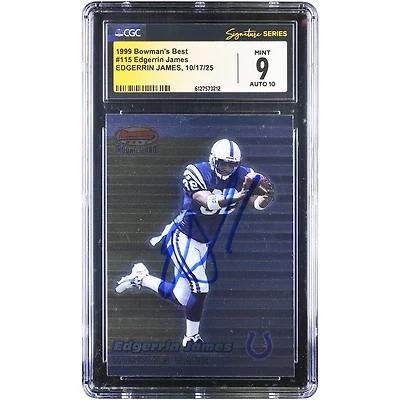 Edgerrin James Indianapolis Colts Autographed 1999 Topps Bowman's Best #115 CGC Authenticated / Rookie Card