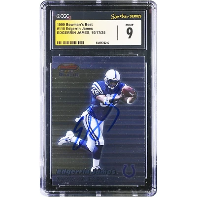 Edgerrin James Indianapolis Colts Autographed 1999 Topps Bowman's Best #115 CGC Authenticated Mint Rookie Card