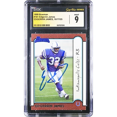 Edgerrin James Indianapolis Colts Autographed 1999 Bowman Chrome #161 CGC Authenticated Mint Rookie Card