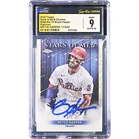 Bryce Harper Philadelphia Phillies Autographed 2022 Topps Chrome Stars of MLB Platinum #SMLBC-15 #1/1 CGC Authenticated 9/10 Card