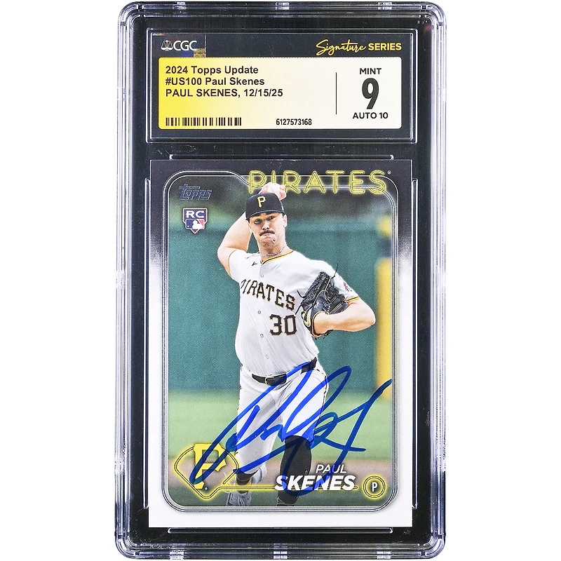 Paul Skenes Pittsburgh Pirates Autographed 2024 Topps Update #US100 CGC Authenticated /10 Rookie Card