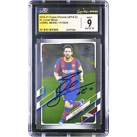 Lionel Messi Barcelona Autographed 2020-21 Topps Chrome Champions League #1 CGC Authenticated /10 Card