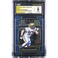 Aidan Hutchinson Michigan Wolverines Autographed 2022 Panini Select Draft Picks #33 CGC Authenticated 9/10 Rookie Card