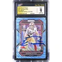George Kittle San Francisco 49ers Autographed 2022 Panini Prizm Blue Wave #267 #/199 CGC Authenticated 9/10 Card