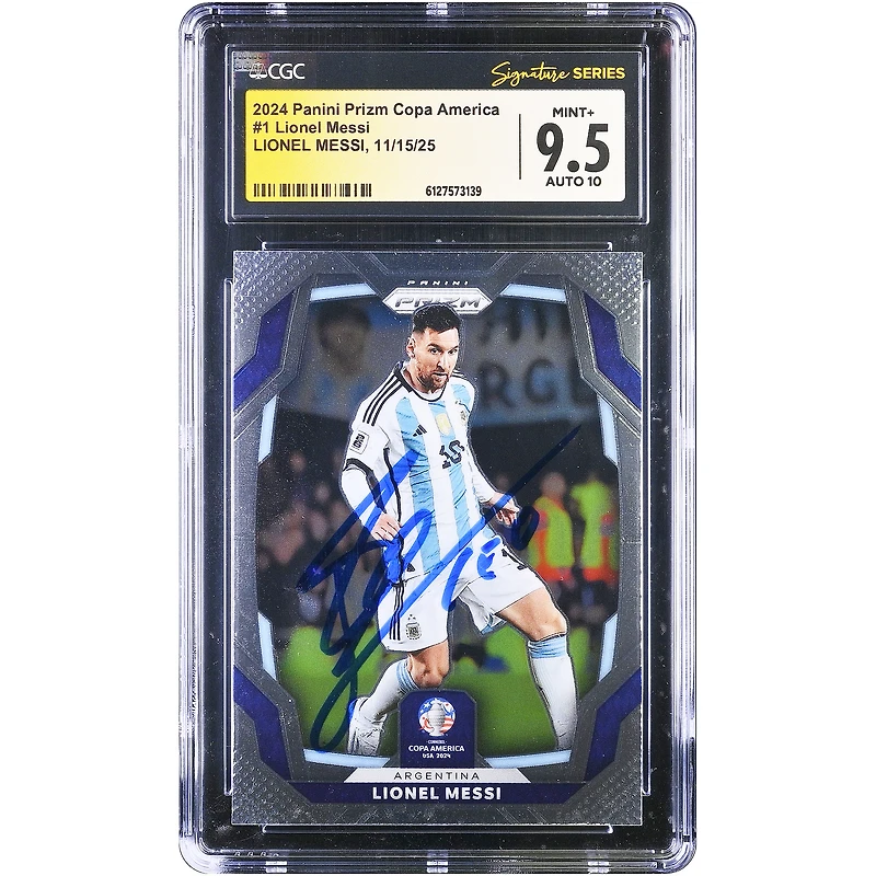 Lionel Messi Argentina National Team Autographed 2024 Panini Prizm Copa America #1 CGC Authenticated 9.5/10 Card