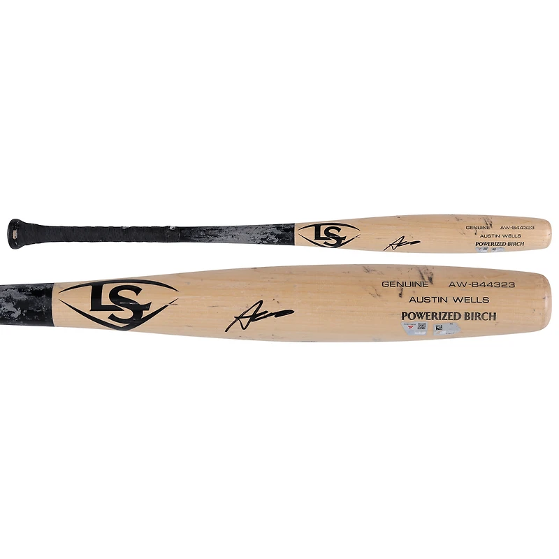 Austin Wells New York Yankees Autographed Game-Used Tan/Black Louisville Slugger Bat from the 2025 MLB Season - HH98516606