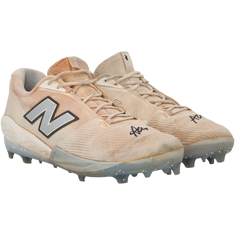 Austin Wells New York Yankees Autographed Game-Used White New Balance Cleats vs. Toronto Blue Jays on April 27, 2025 - Game Two of Doubleheader