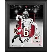 Baker Mayfield Tampa Bay Buccaneers Facsimile Signature Framed 11" x 14" Showcase Collage with a Piece of Game-Used Football - Limited Edition of 250