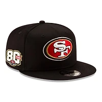 Men's New Era Black San Francisco 49ers 80th Anniversary Side Patch 9FIFTY Snapback Hat