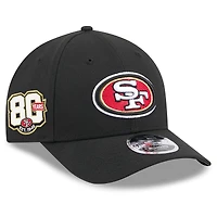 Men's New Era Black San Francisco 49ers 80th Anniversary Side Patch 9FORTY M-Crown Adjustable Hat