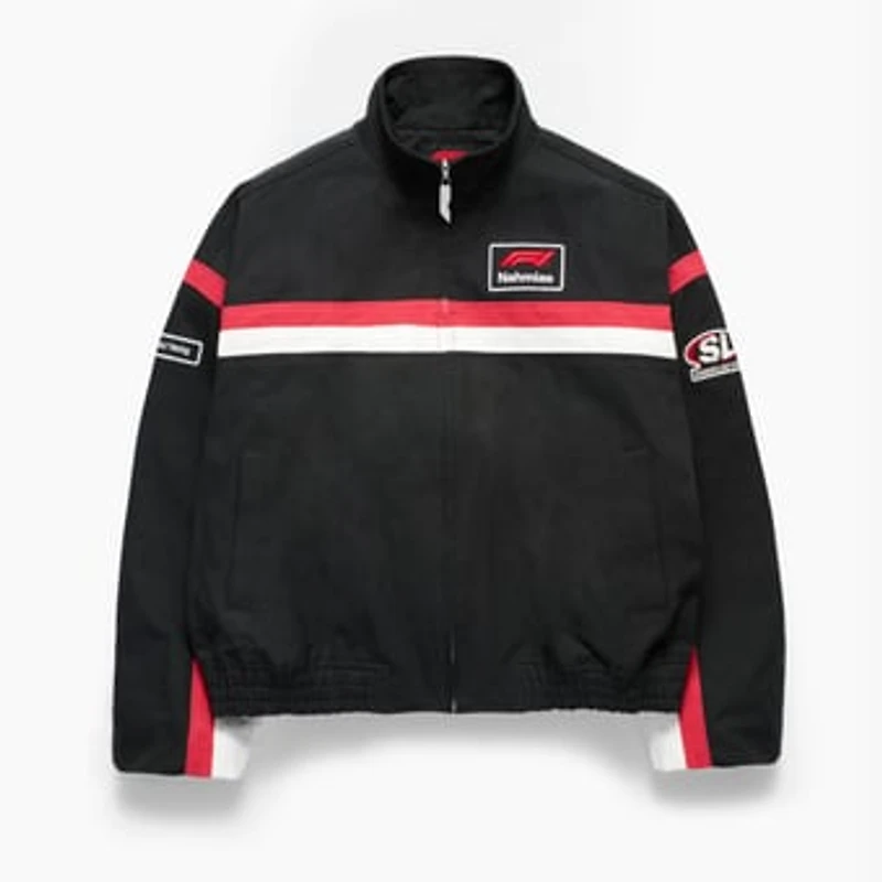 Unisex NAHMIAS x F1 Black Full-Zip Moto Bomber Jacket