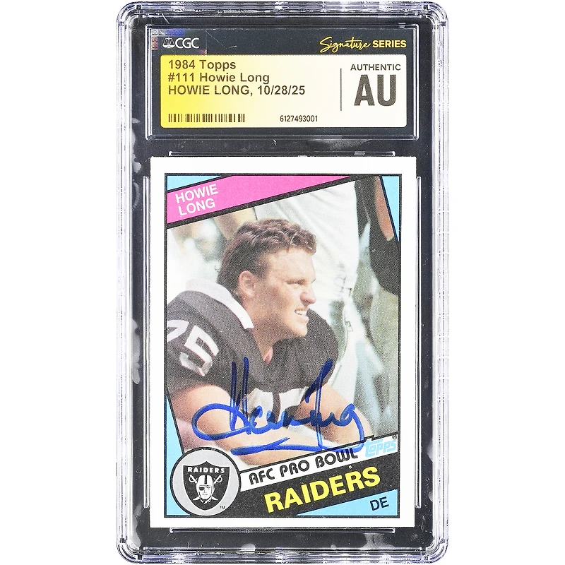 Howie Long Oakland Raiders Autographed 1984 Topps #111 CGC Authenticated Rookie Card