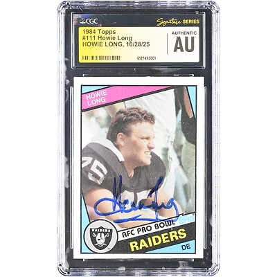 Howie Long Oakland Raiders Autographed 1984 Topps #111 CGC Authenticated Rookie Card