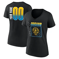 Women's Black Chicago Sky Home Court Pop Personalized Name & Number V-Neck T-Shirt
