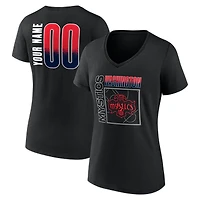 Women's Black Washington Mystics Home Court Pop Personalized Name & Number V-Neck T-Shirt