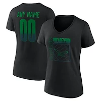 Women's Black Philadelphia Eagles Home Field Pop Personalized Name & Number V-Neck T-Shirt