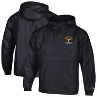 Men's Champion  Black Tennessee Volunteers Packable Hooded Windbreaker Half-Zip Jacket