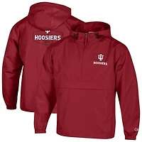 Men's Champion Crimson Indiana Hoosiers Delay Packable Half-Zip Jacket