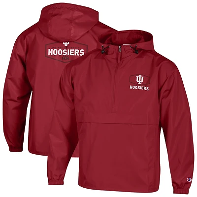 Men's Champion Crimson Indiana Hoosiers Delay Packable Half-Zip Jacket