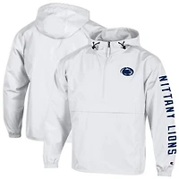 Men's Champion  White Penn State Nittany Lions Cloud Packable Half-Zip Hooded Jacket
