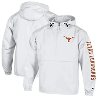 Men's Champion  White Texas Longhorns Cloud Packable Half-Zip Hooded Jacket