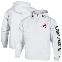 Men's Champion  White Alabama Crimson Tide Cloud Packable Half-Zip Hooded Jacket