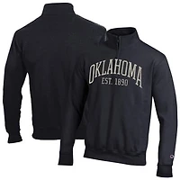 Men's Champion  Black Oklahoma Sooners Powerblend Quarter-Zip Pullover