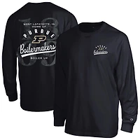 Men's Champion  Black Purdue Boilermakers Laminated All-Star Long Sleeve T-Shirt