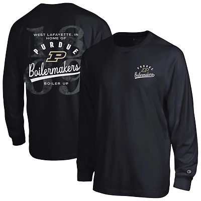 Men's Champion Black Purdue Boilermakers Laminated All-Star Long Sleeve T-Shirt