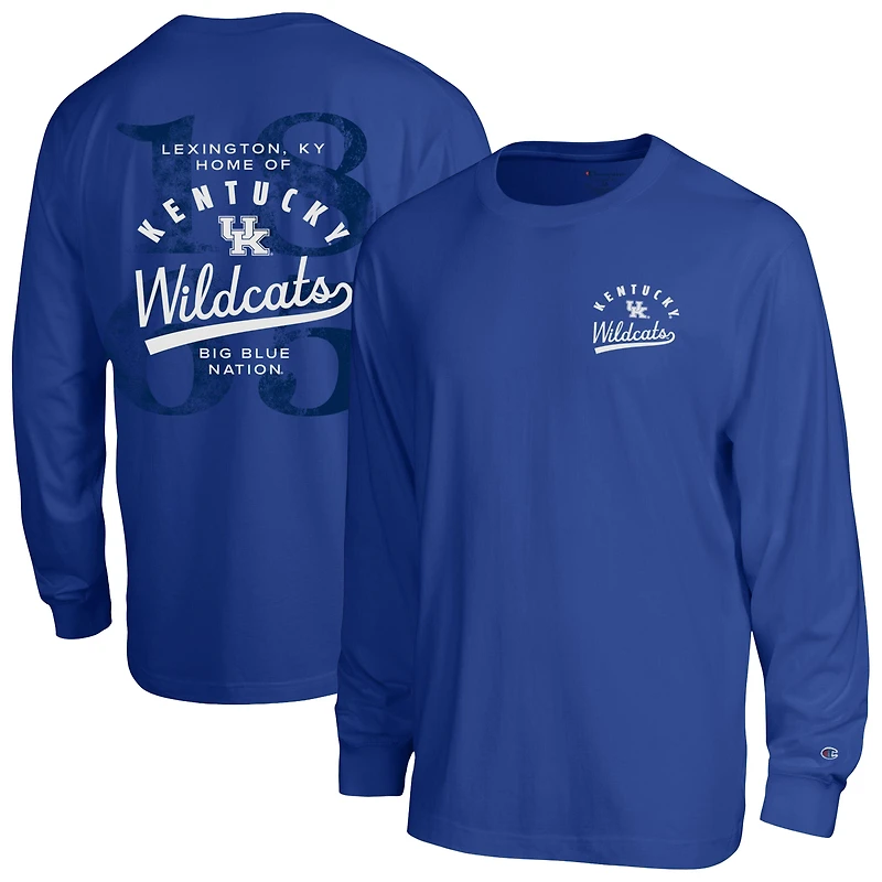 Men's Champion Royal Kentucky Wildcats Laminated All-Star Long Sleeve T-Shirt