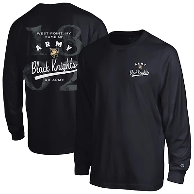 Men's Champion Black Army Black Knights Laminated All-Star Long Sleeve T-Shirt