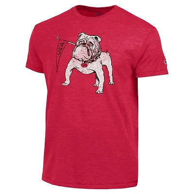 Men's Champion Red Georgia Bulldogs Vintage Triumph Tri-Blend T-Shirt