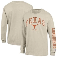 Men's Champion  Heather Oatmeal Texas Longhorns Neutral Arch Long-Sleeve T-Shirt