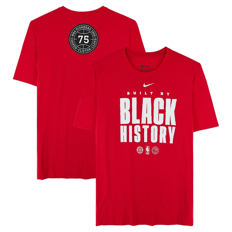Atlanta Hawks Team-Issued Red "Black History Month" Short Sleeve Shirt from the 2025-26 NBA Season