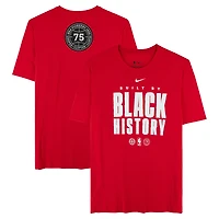 Atlanta Hawks Team-Issued Red "Black History Month" Short Sleeve Shirt from the 2025-26 NBA Season