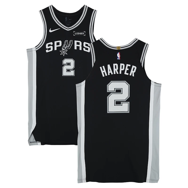 Dylan Harper San Antonio Spurs Game-Used #2 Black Jersey vs. Detroit Pistons on March 5, 2026 - Size 48+4